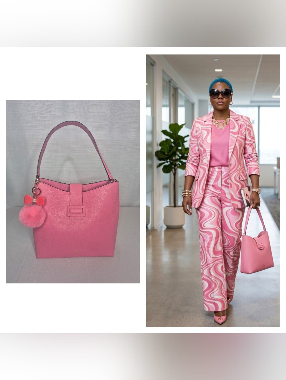 Kate Spade Pink Textured Shoulder Handbag NWOT